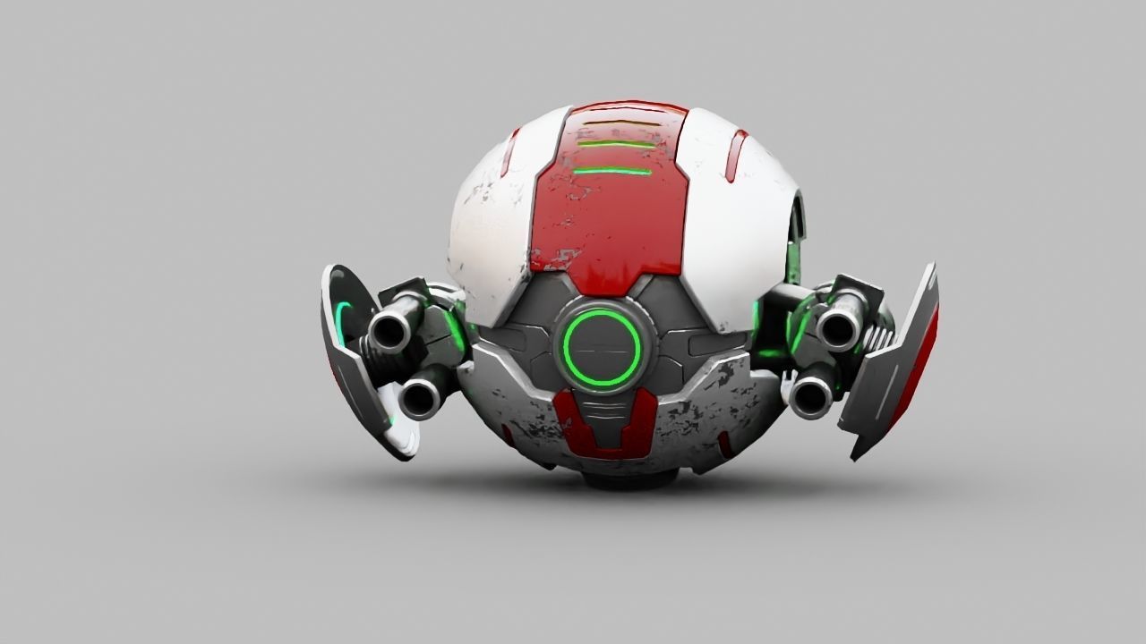Ball Droid rigged- animated character 3D model_1