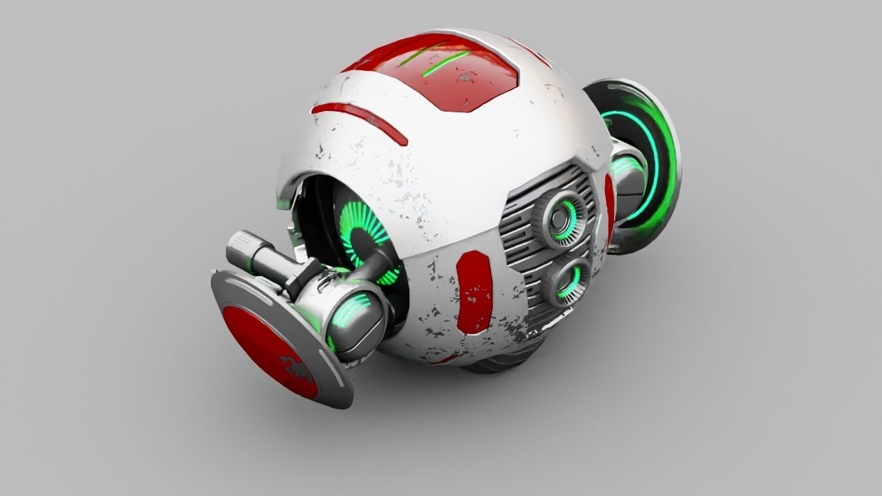 Ball Droid rigged- animated character 3D model_4
