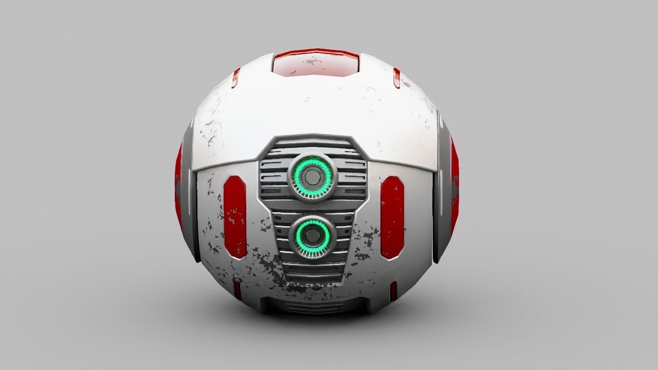 Ball Droid rigged- animated character 3D model_13