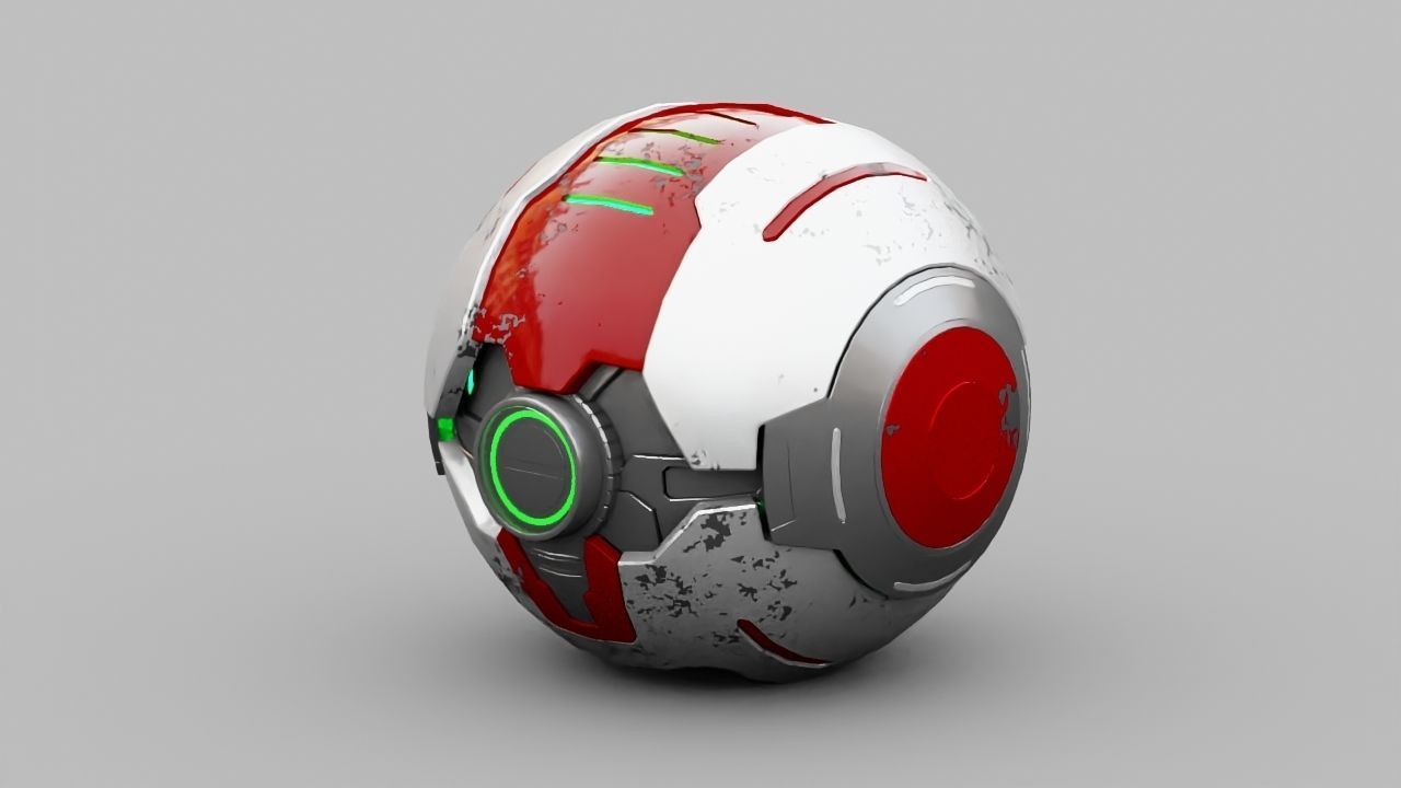 Ball Droid rigged- animated character 3D model_10