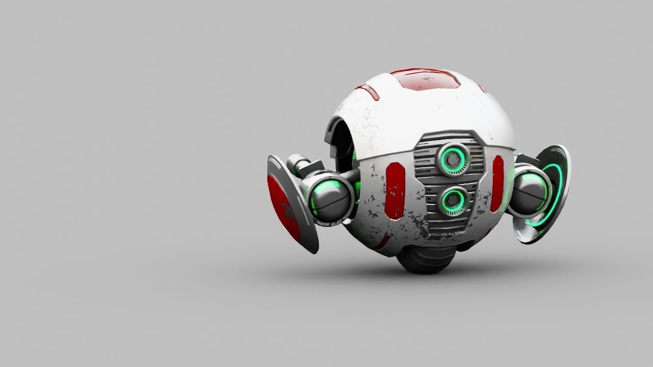 Ball Droid rigged- animated character 3D model_17