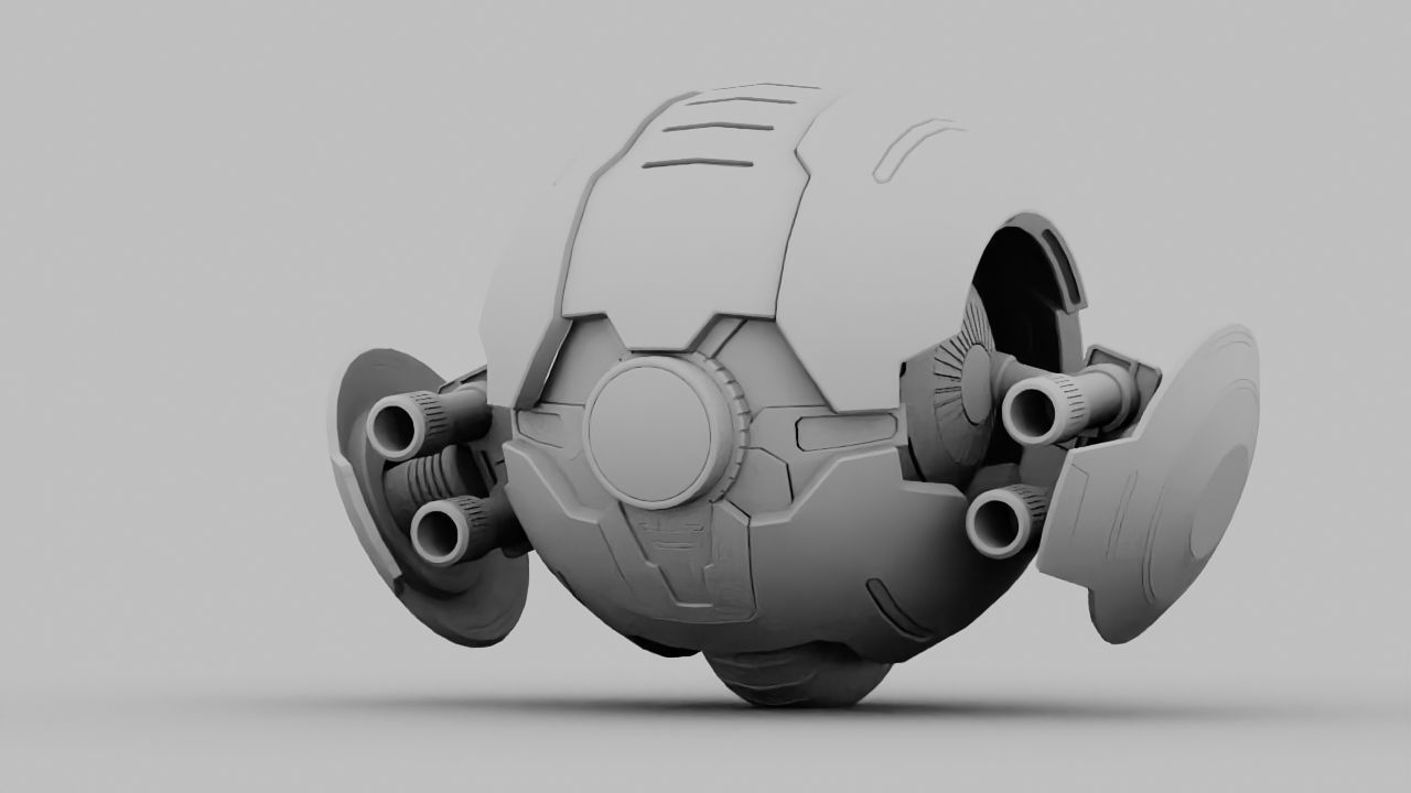 Ball Droid rigged- animated character 3D model_20