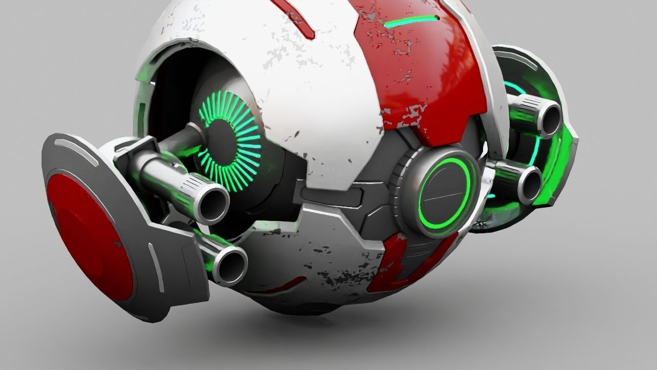 Ball Droid rigged- animated character 3D model_15