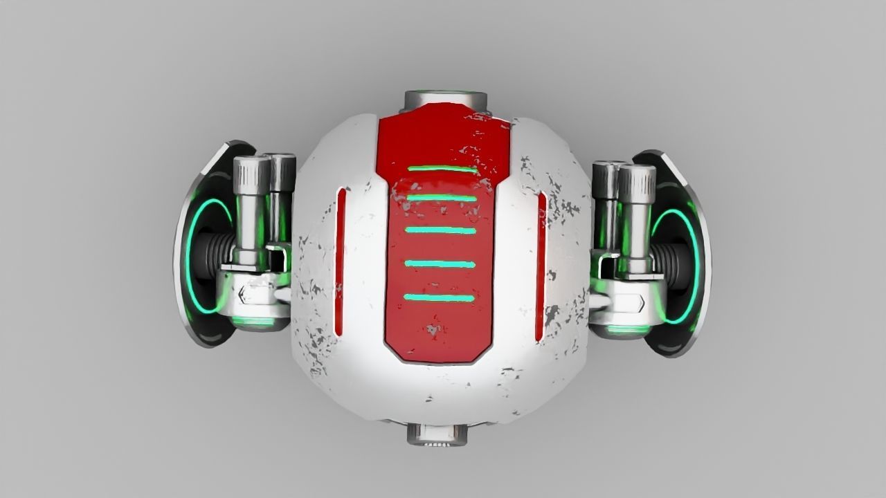 Ball Droid rigged- animated character 3D model_9