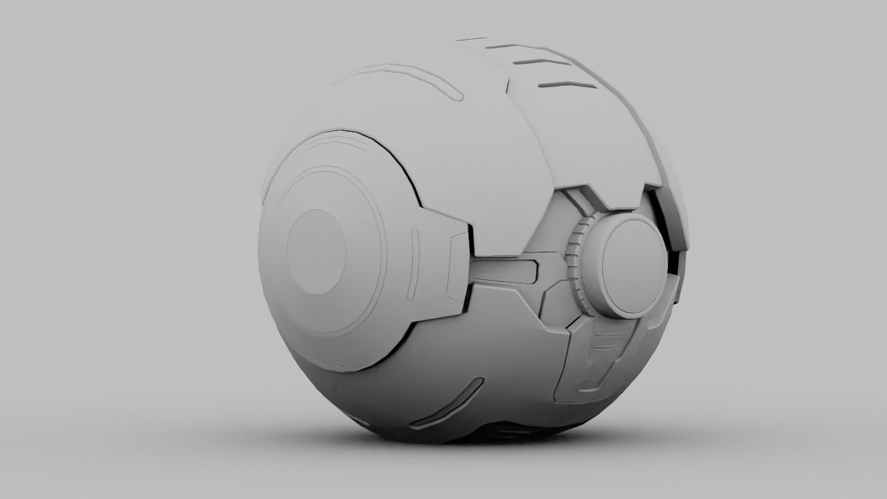 Ball Droid rigged- animated character 3D model_26