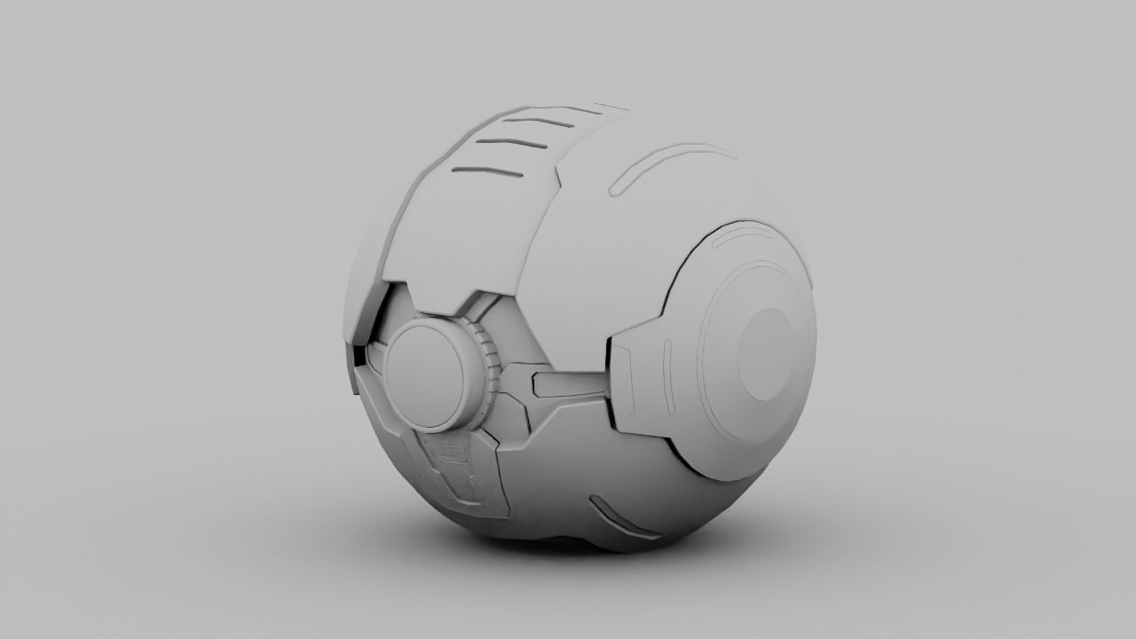 Ball Droid rigged- animated character 3D model_27