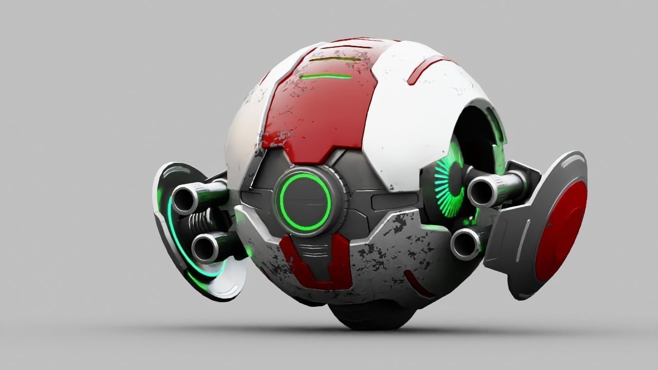 Ball Droid rigged- animated character 3D model_19