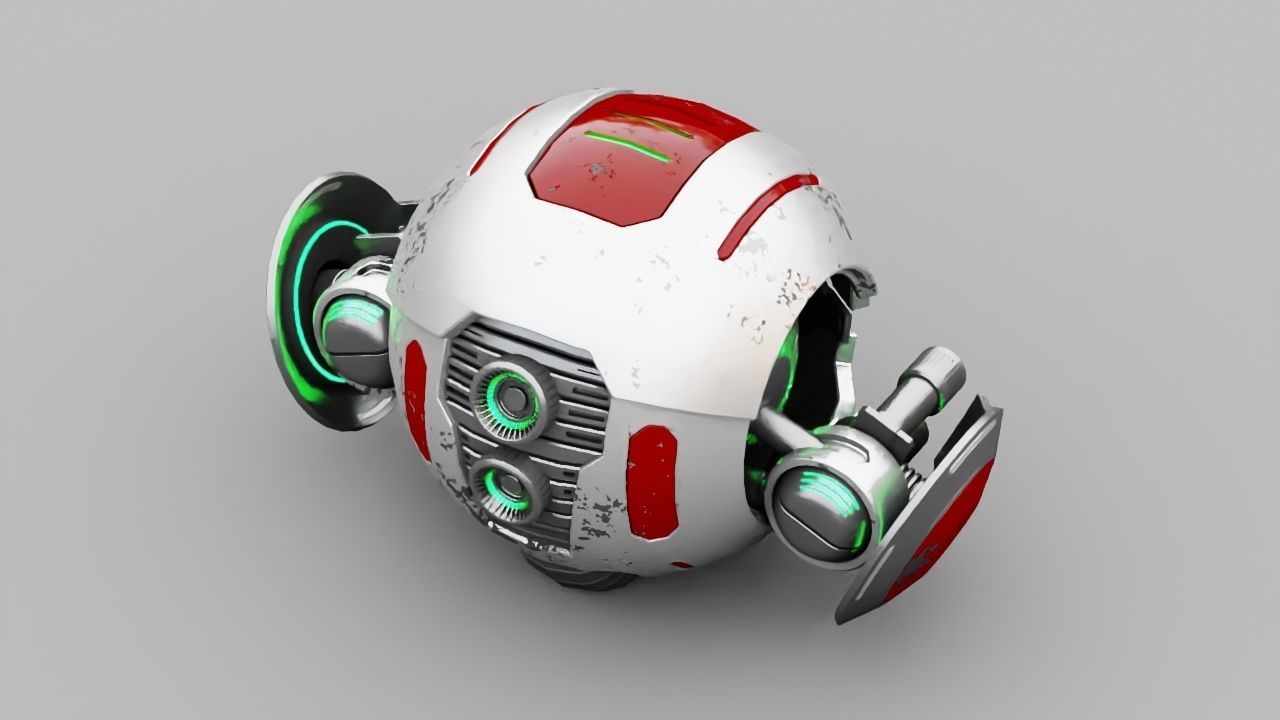Ball Droid rigged- animated character 3D model_3