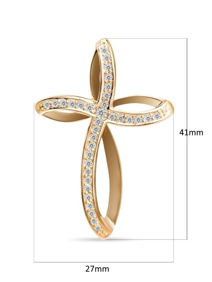 cross with gemstones 3D print model_3