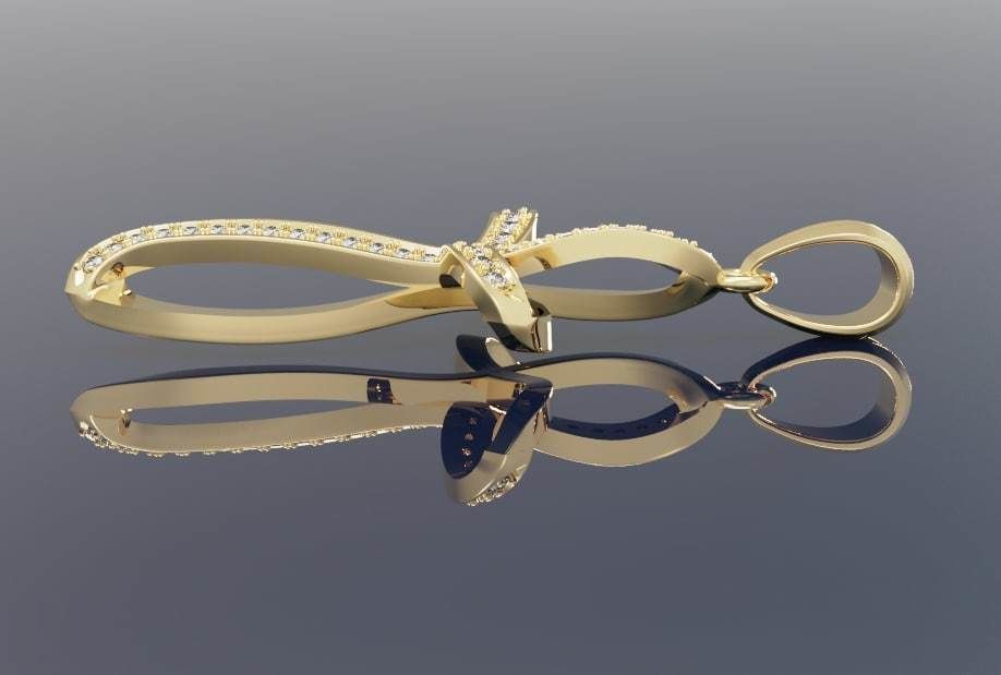 cross with gemstones 3D print model_1