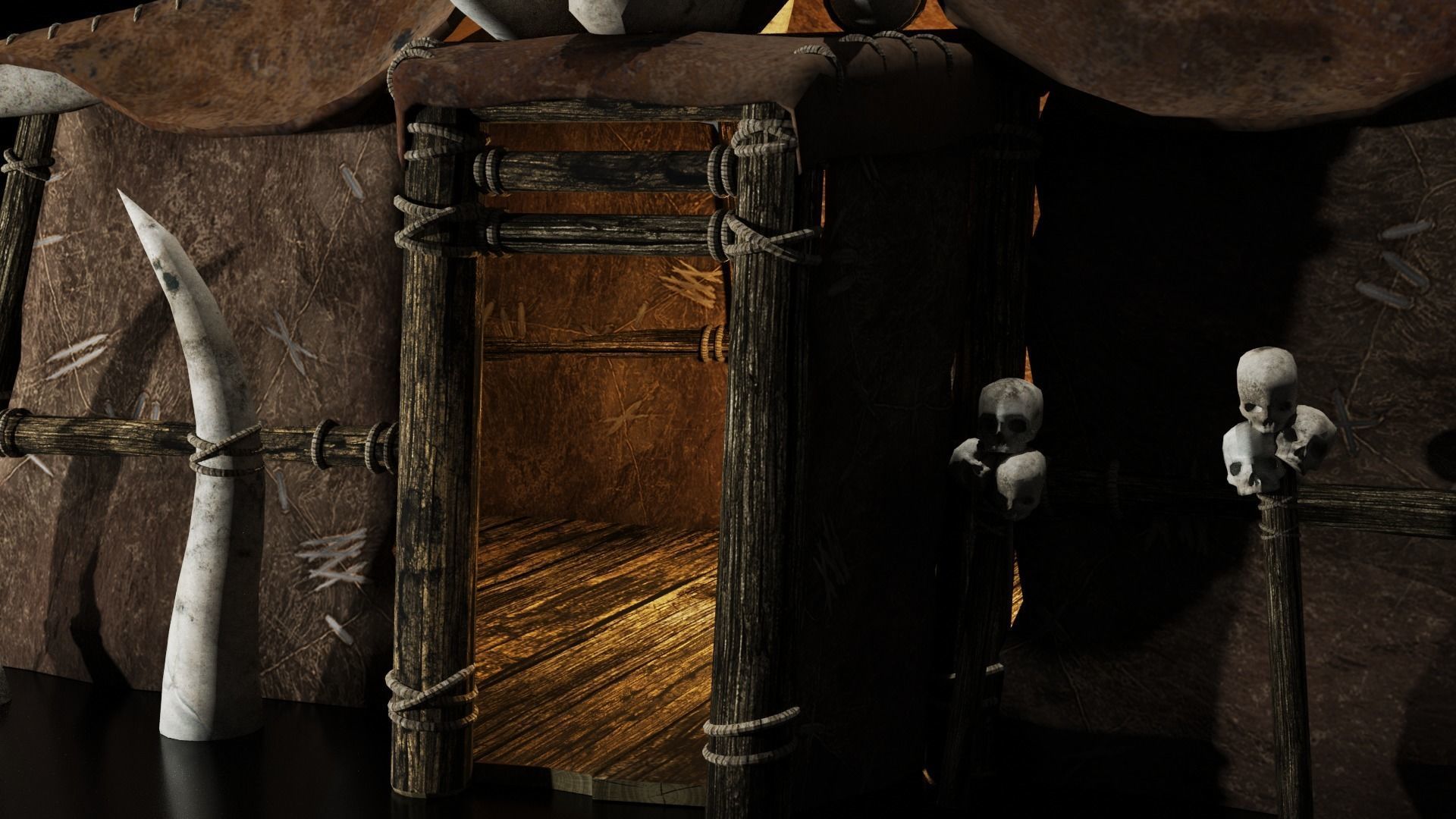 orc hut-house Low-poly 3D model_3