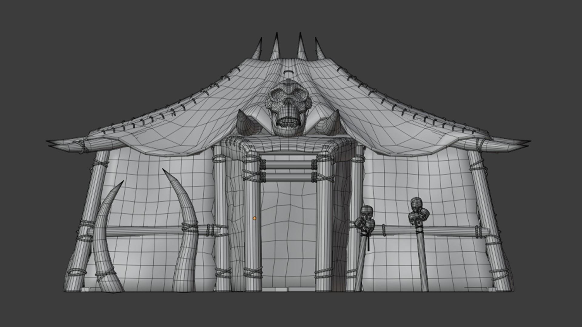 orc hut-house Low-poly 3D model_6