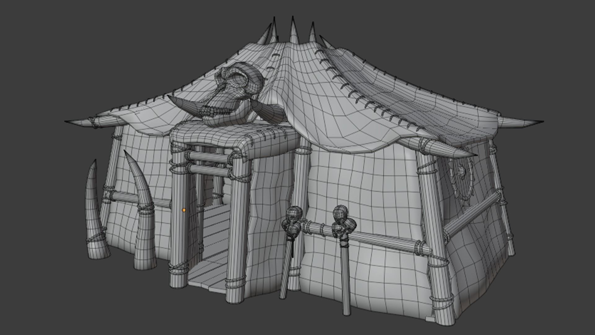 orc hut-house Low-poly 3D model_5