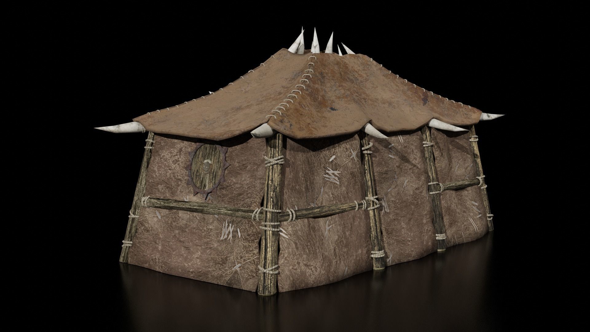 orc hut-house Low-poly 3D model_4