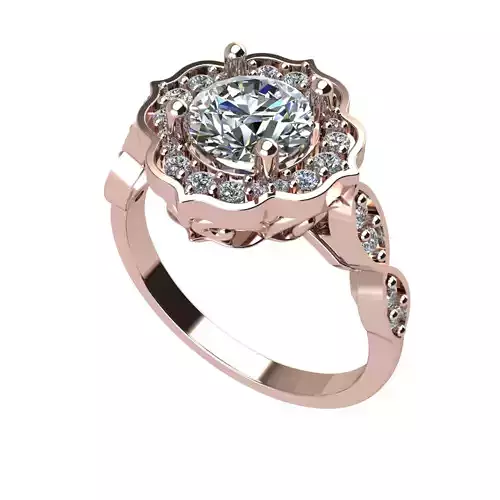 00016 engagement ring in rose gold