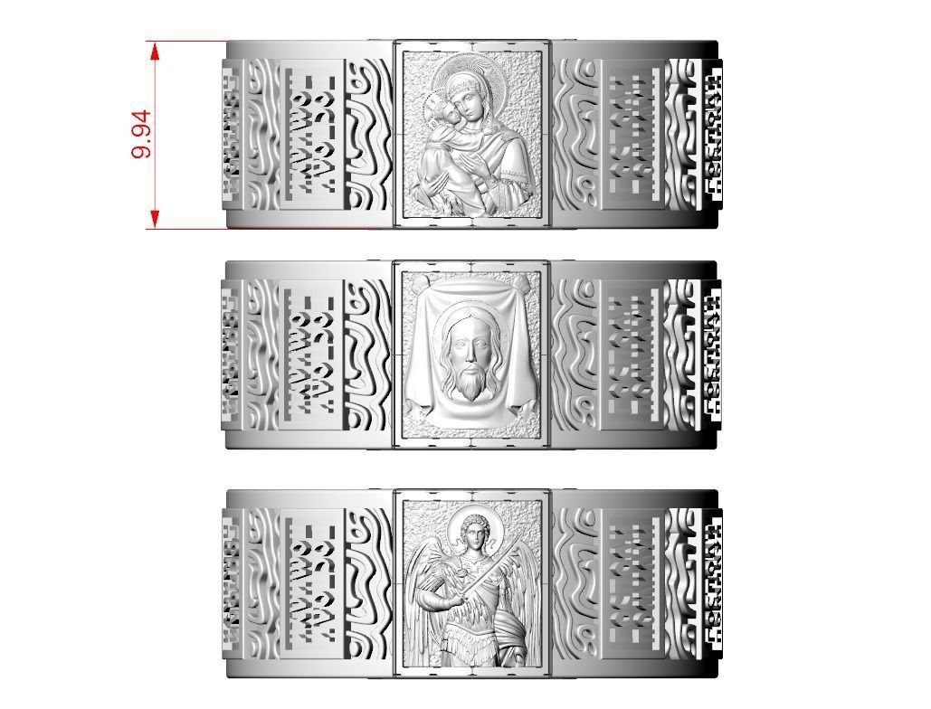 Orthodox christianity ring wedding band  3D print model_7