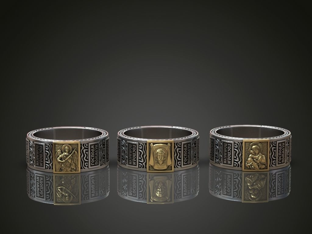 Orthodox christianity ring wedding band  3D print model_6