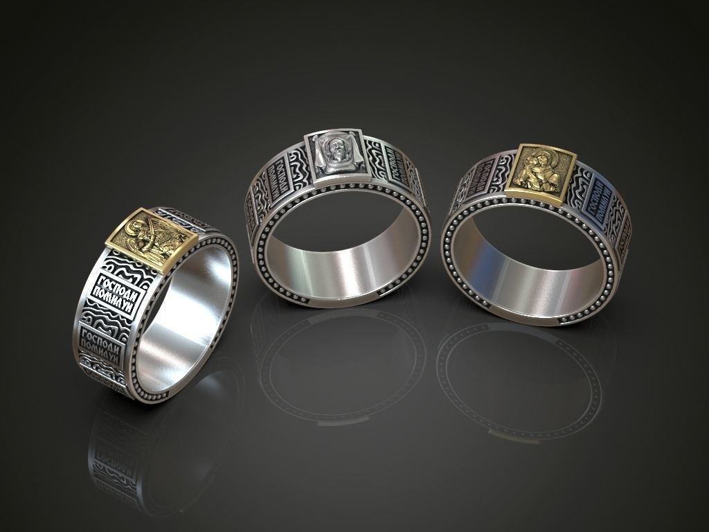 Orthodox christianity ring wedding band  3D print model_5