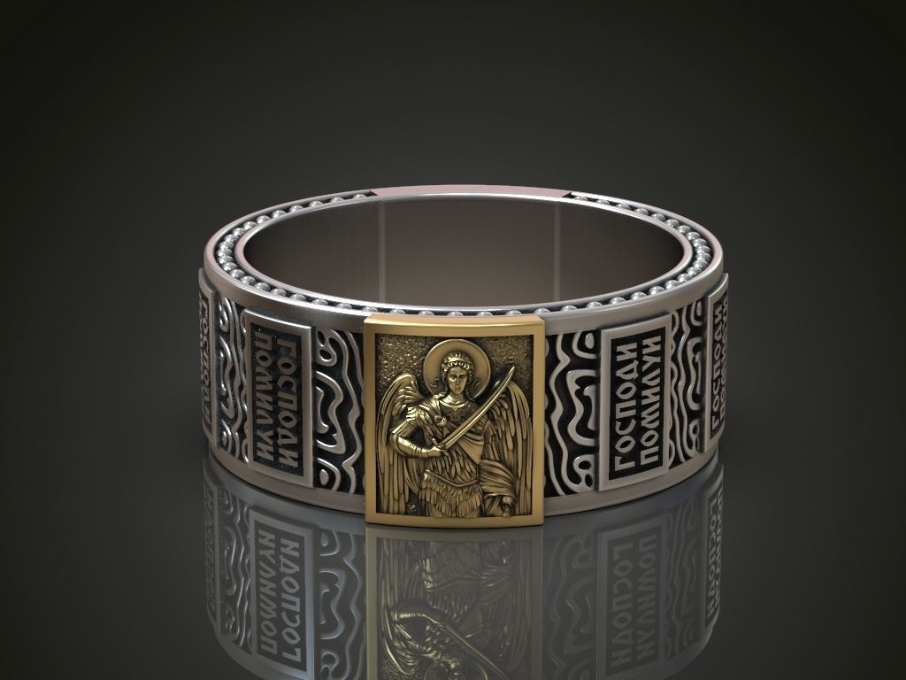 Orthodox christianity ring wedding band  3D print model_3