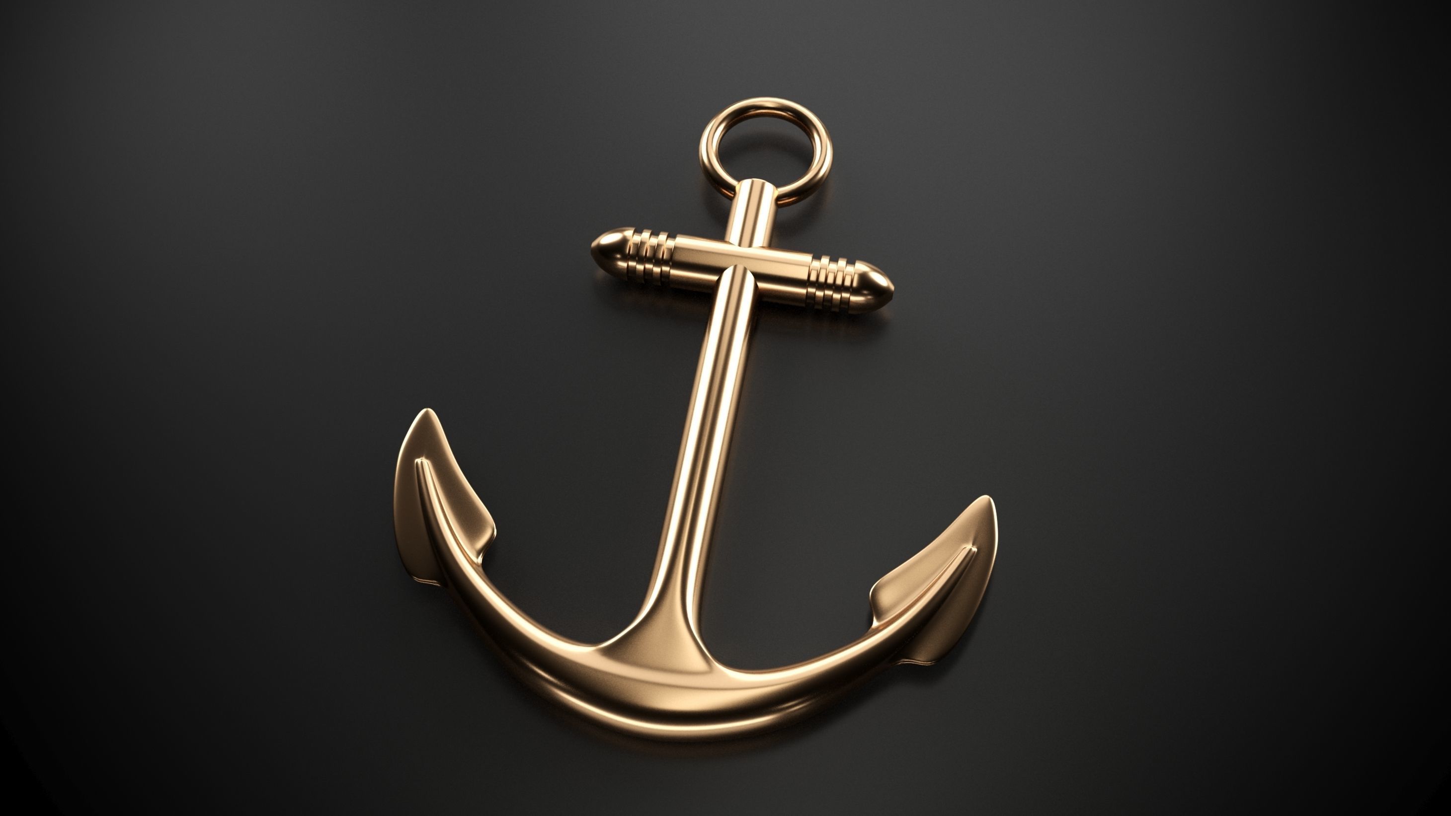 Anchor 3D golden 3D model_2