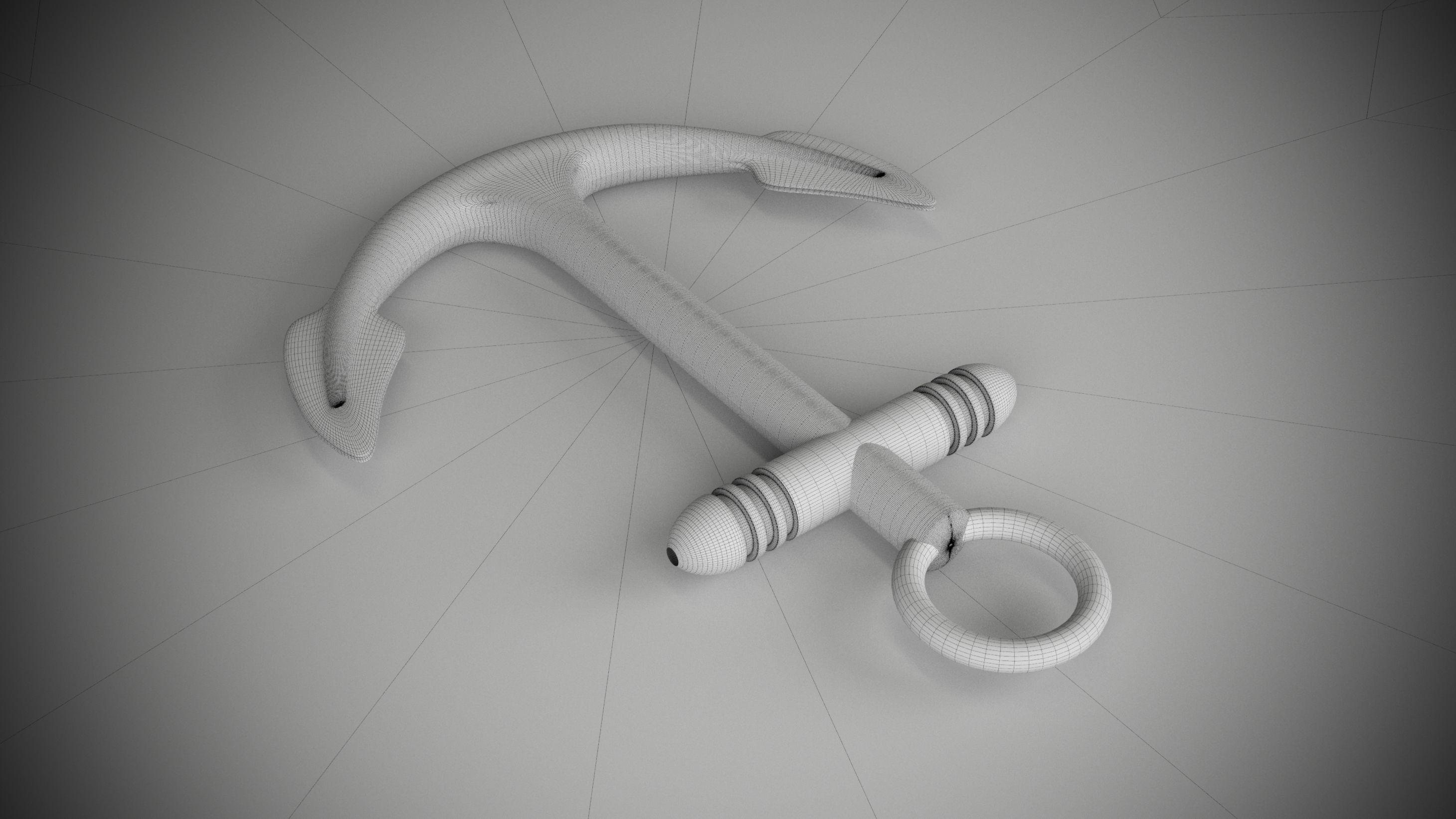 Anchor 3D golden 3D model_6