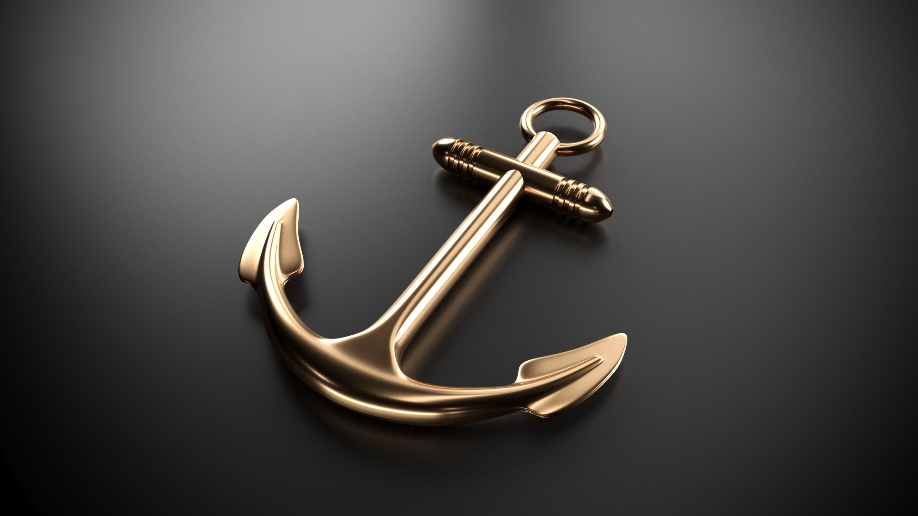 Anchor 3D golden 3D model_1