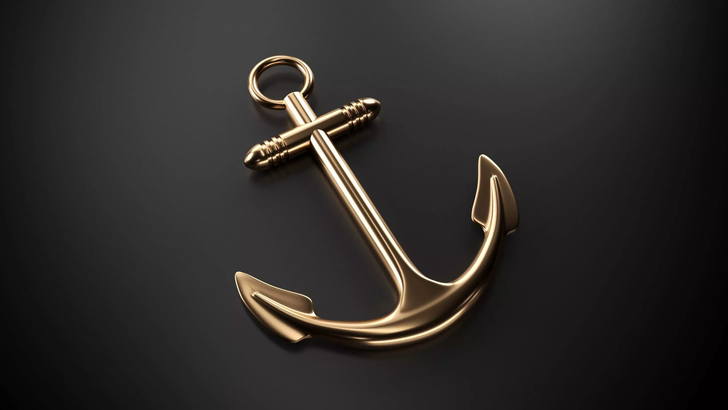 Anchor 3D golden 3D model_0