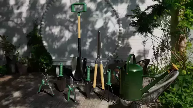 Garden tools collection 01 3D model