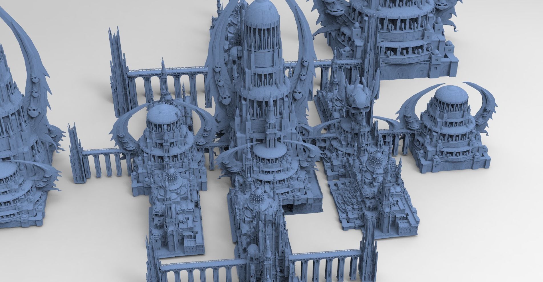 Dark Wizard Skeleton Tower Scull Dome collection full  3D model_1