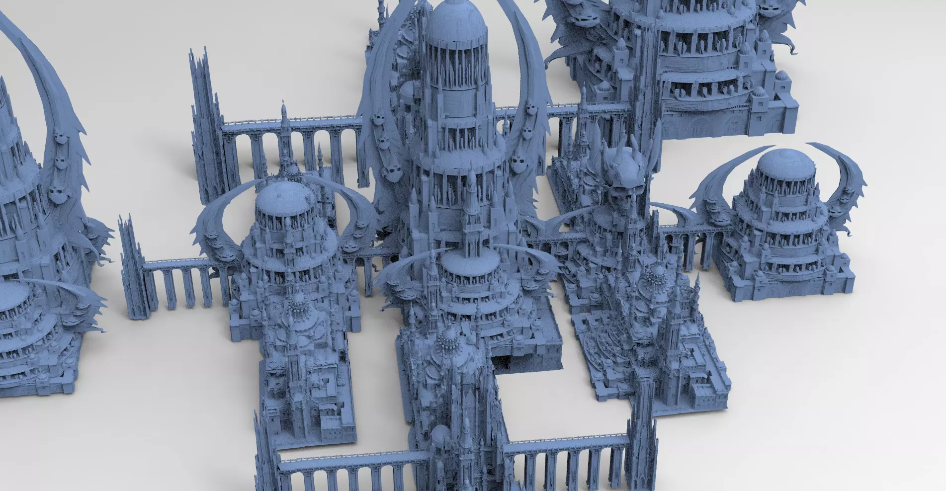 Dark Wizard Skeleton Tower Scull Dome collection full  3D model_0