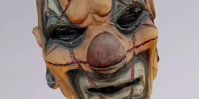 scary clown mask - detailed scan 3D model