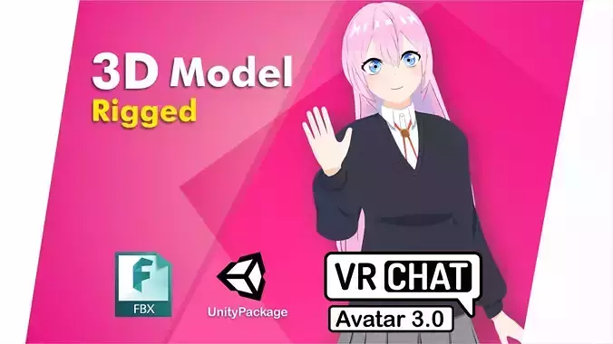 Shikimori san VRChat avatar 3D model