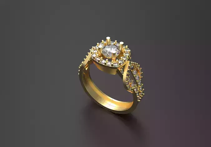 solitaire wedding engagement women ring 3dm 