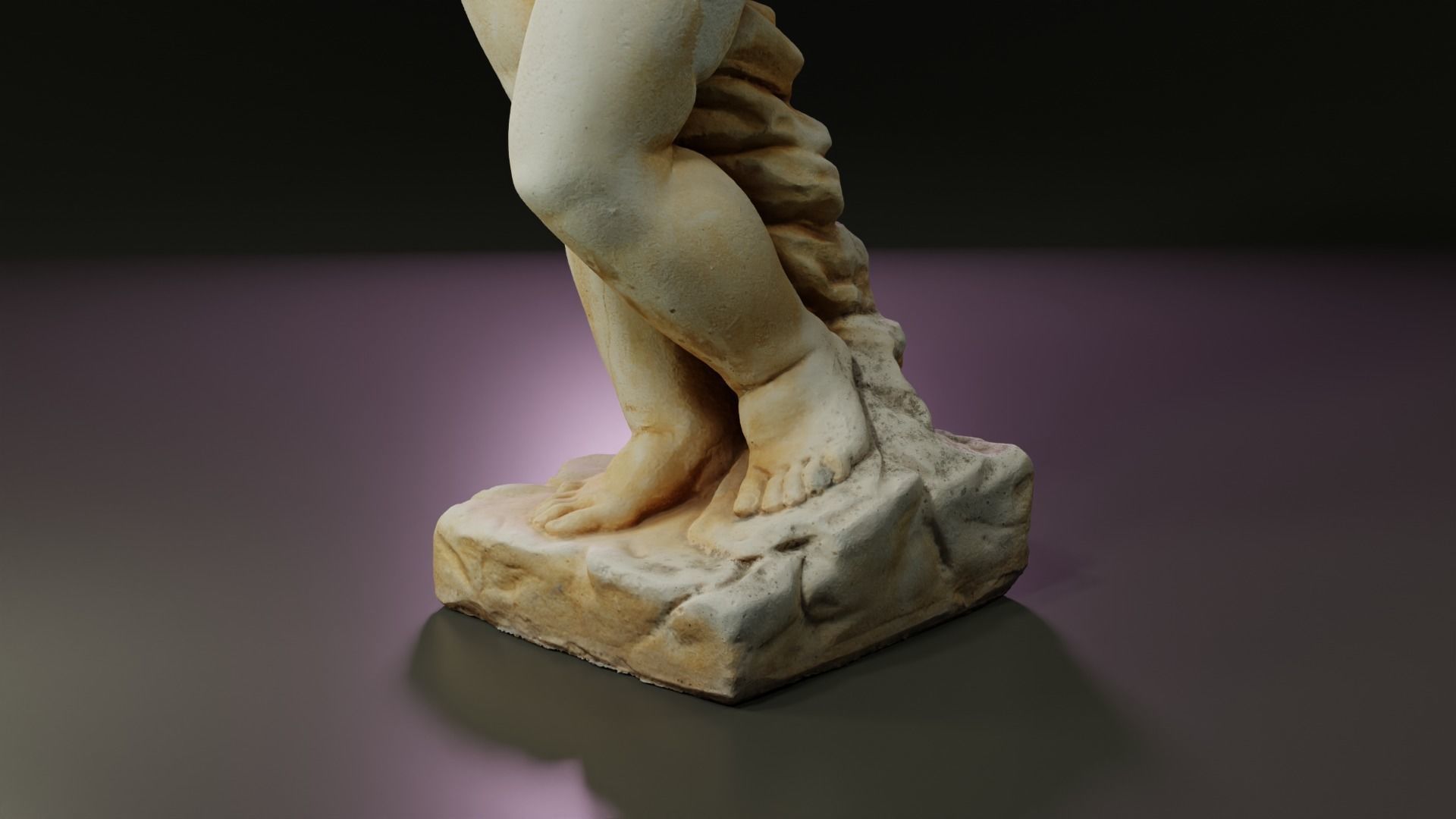 Statue of a little boy Low-poly 3D model_5