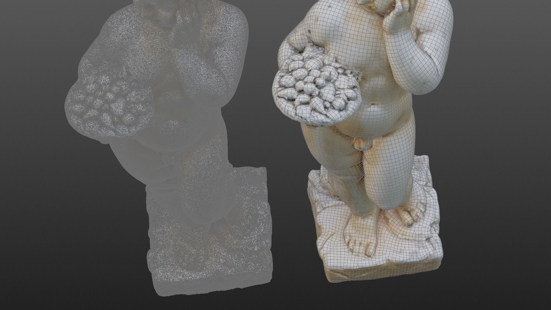 Statue of a little boy Low-poly 3D model_14