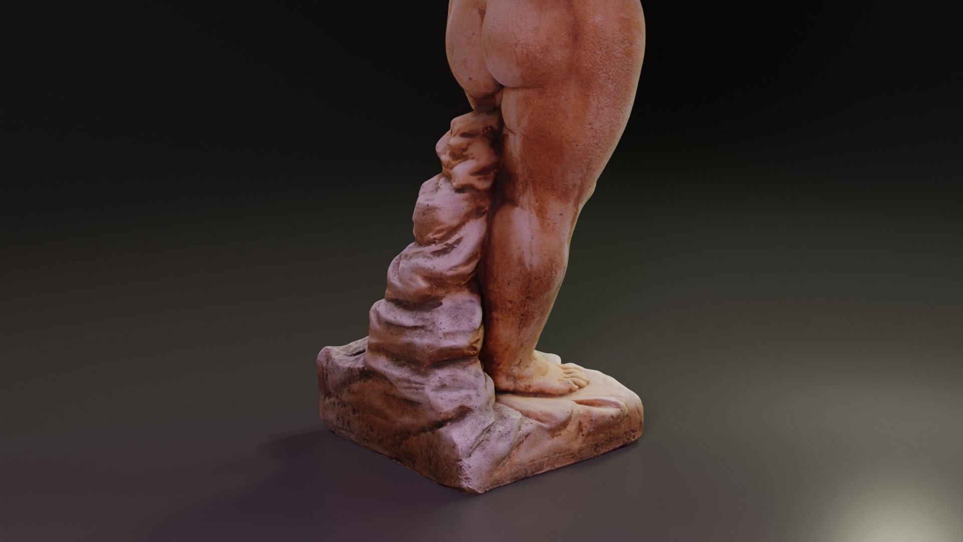 Statue of a little boy Low-poly 3D model_9