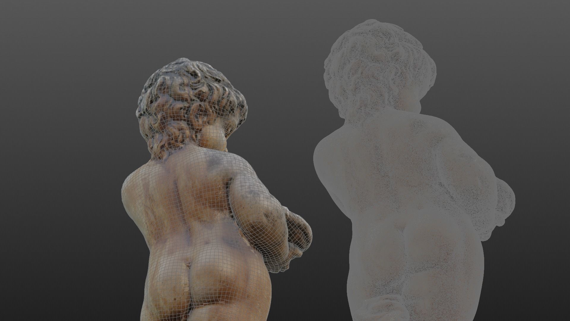 Statue of a little boy Low-poly 3D model_15