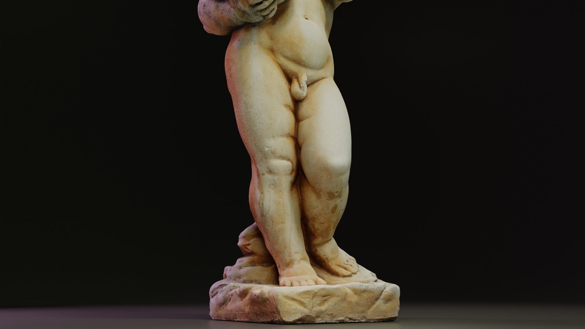 Statue of a little boy Low-poly 3D model_7