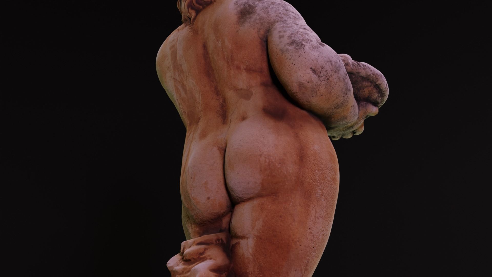 Statue of a little boy Low-poly 3D model_6