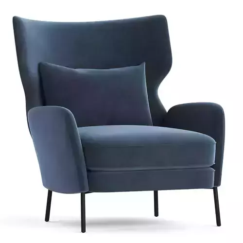 Alex Navy  Blue Velvet Accent Chair