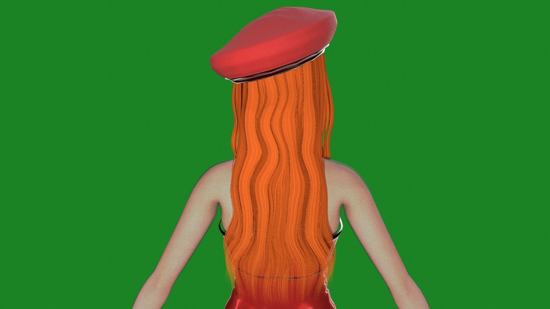 Woman in dress Low-poly 3D model_12