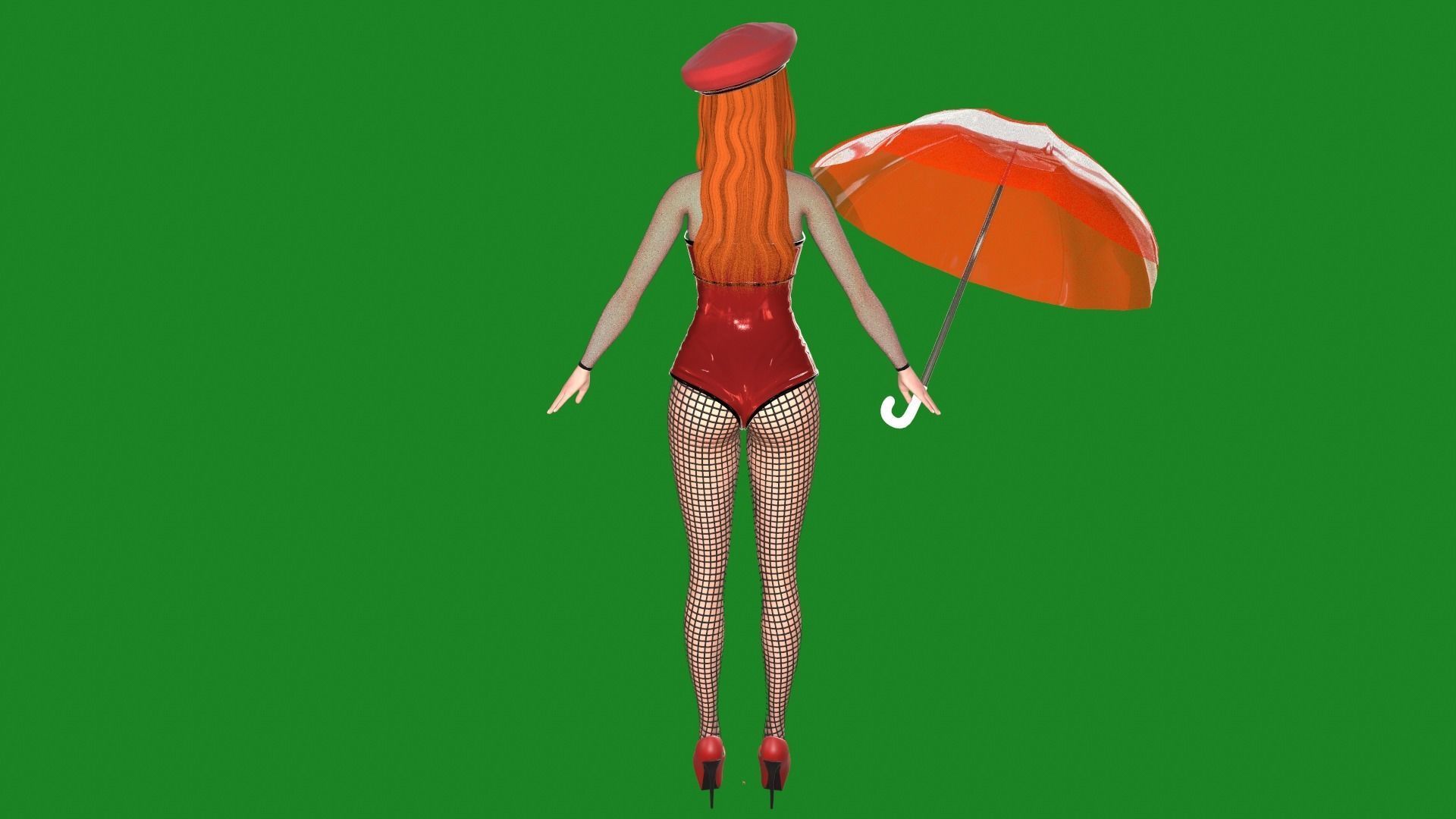 Woman in dress Low-poly 3D model_3