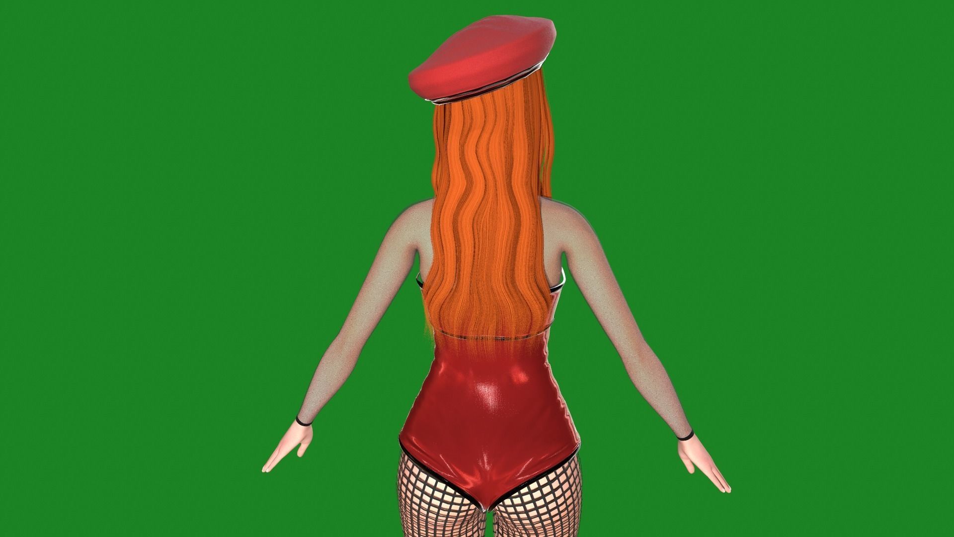 Woman in dress Low-poly 3D model_5