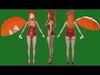 Woman in dress Low-poly 3D model_1