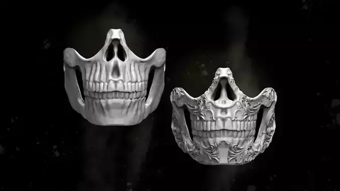 Stylized Skull Mask Ornamental 3D print model