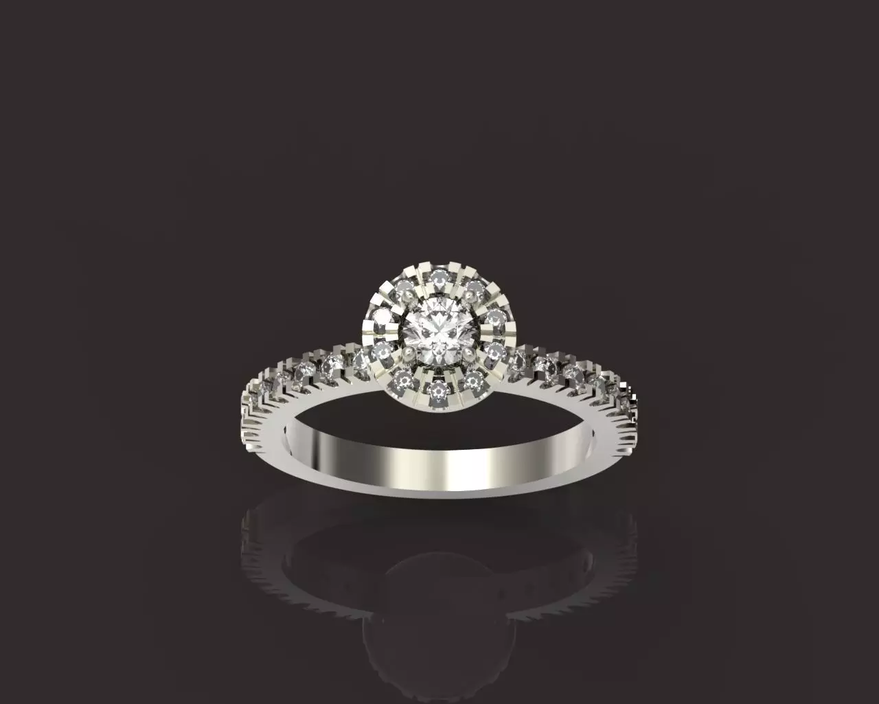 engagement ring round princess 3D print model