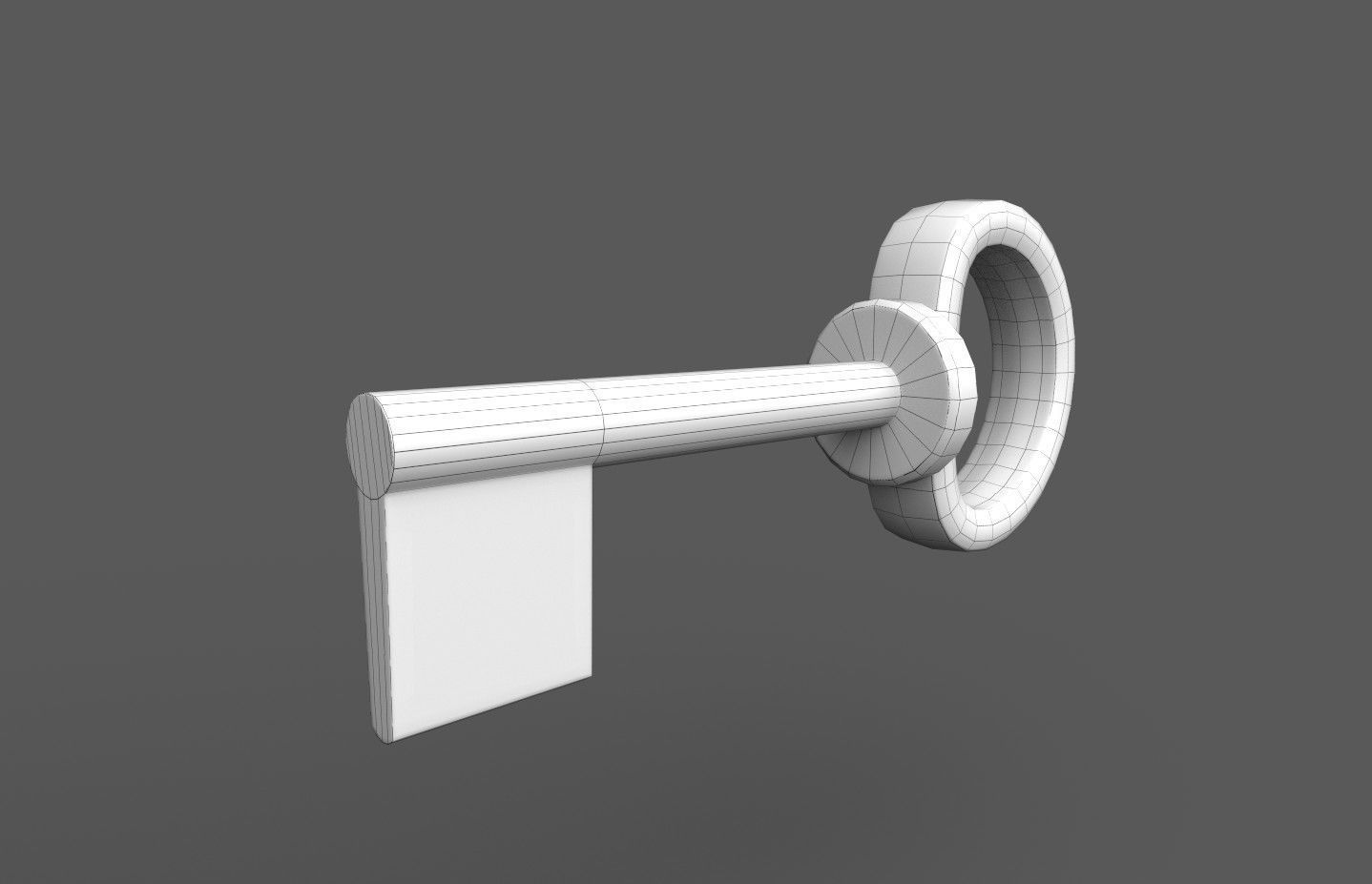 Medieval decorated padlock with key Low-poly 3D model_39