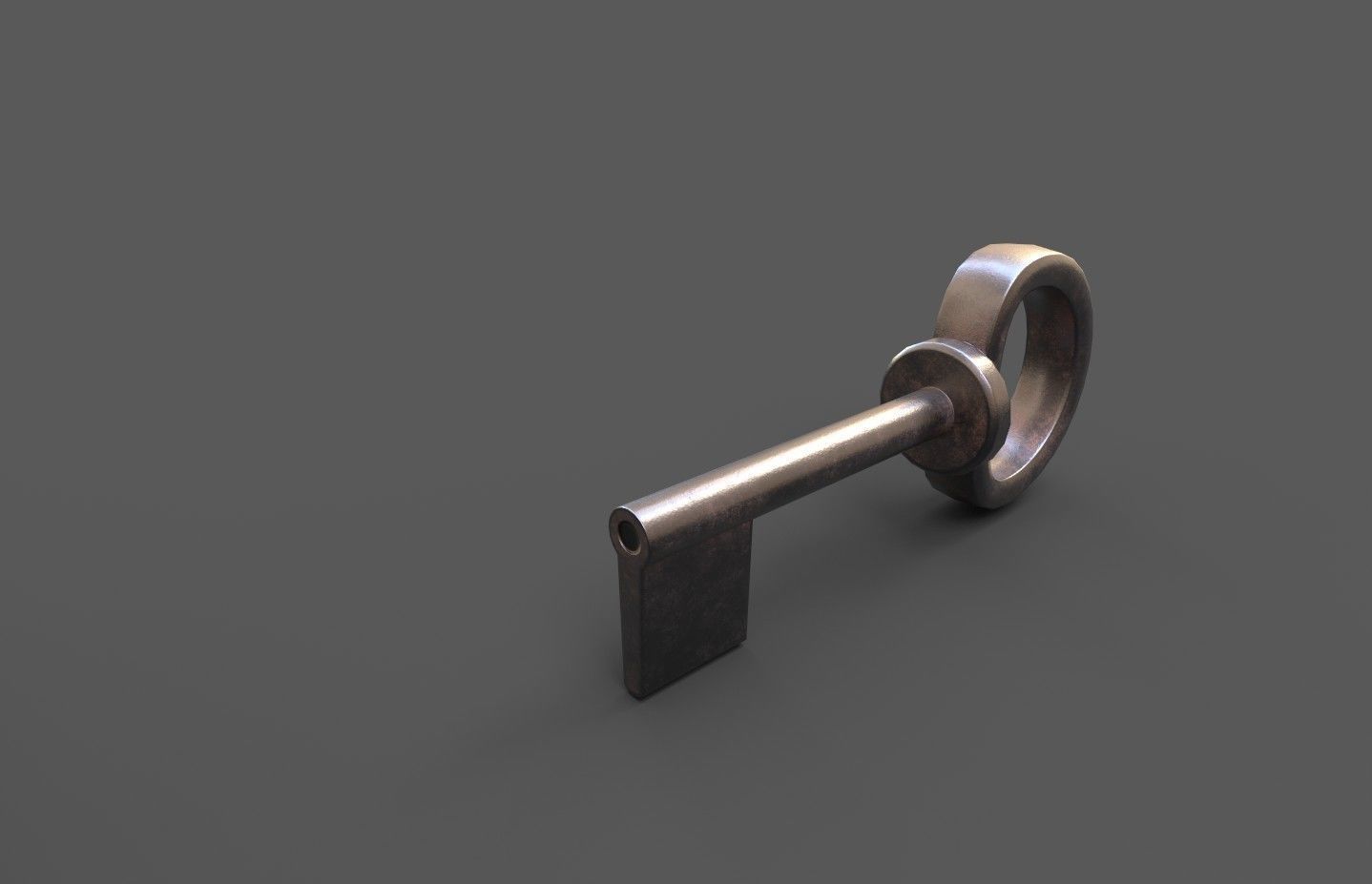Medieval decorated padlock with key Low-poly 3D model_23