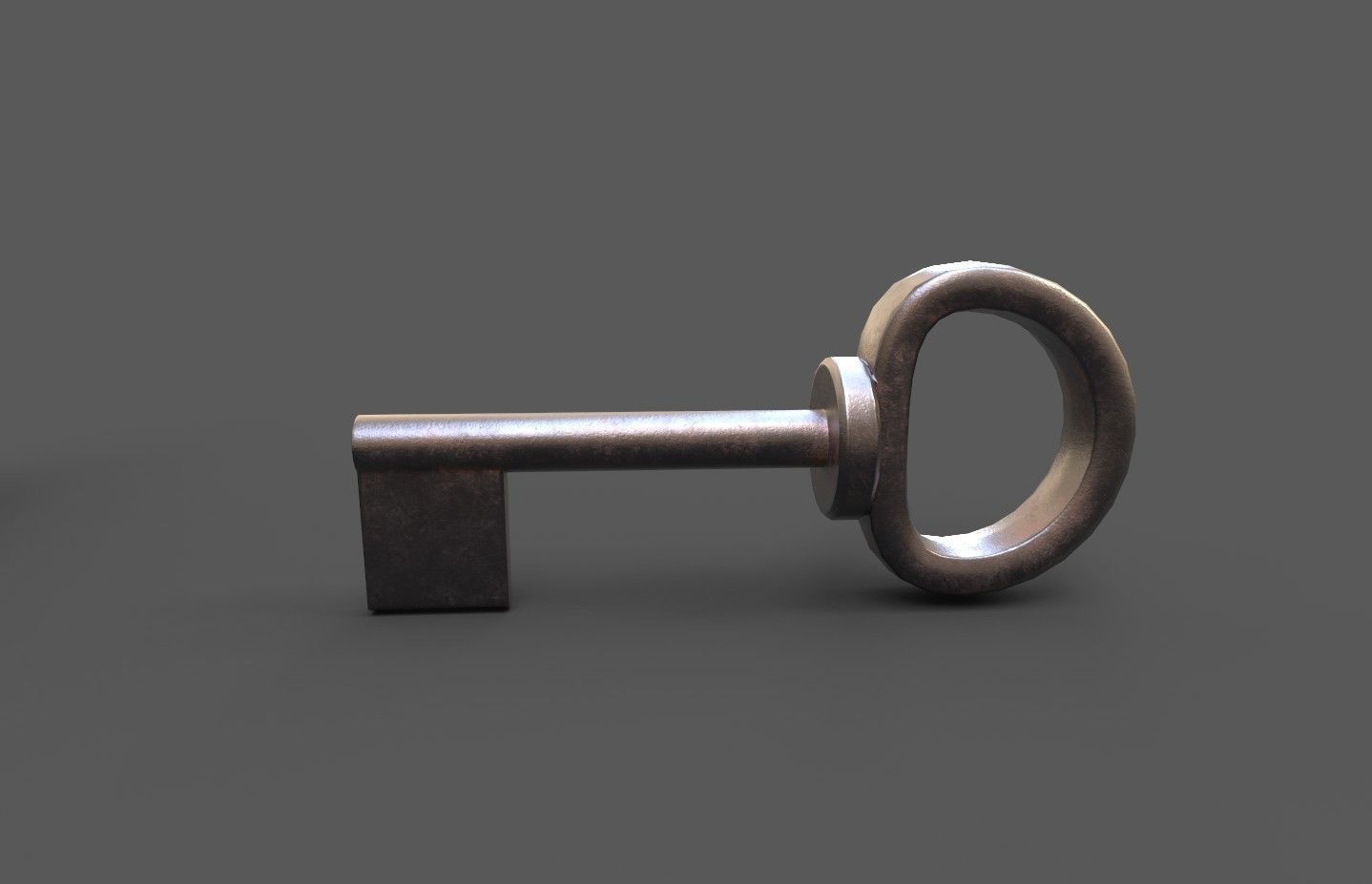 Medieval decorated padlock with key Low-poly 3D model_22