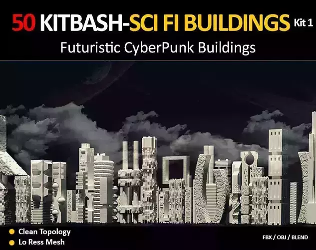 50 Kitbash Sci Fi Buildings -Kit 1